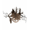 Steampunk pirate ship t-shirts