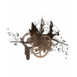 Steampunk pirate ship t-shirts