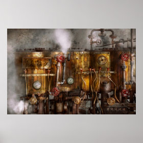 Steampunk - Plumbing - Distilation apparatus Poster