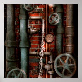 Steampunk - Plumbing - Pipes and Valves Posters