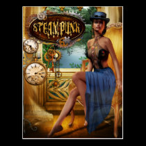 Steampunk Postcard postcards
