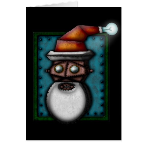 Steampunk Robo-Santa, greeting card