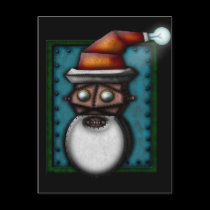 Steampunk Robo-Santa, postcard