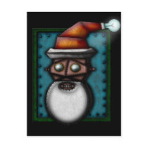 Steampunk Robo-Santa, postcard