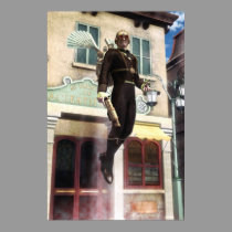 Steampunk rocket man posters