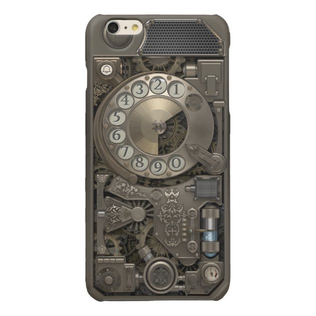 Steampunk Rotary Metal Dial Phone. Glossy iPhone 6 Plus Case