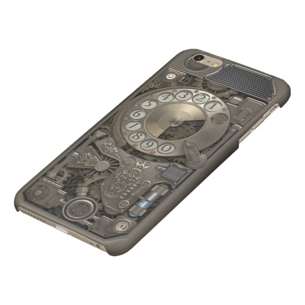 Steampunk Rotary Metal Dial Phone. Glossy iPhone 6 Plus Case-4