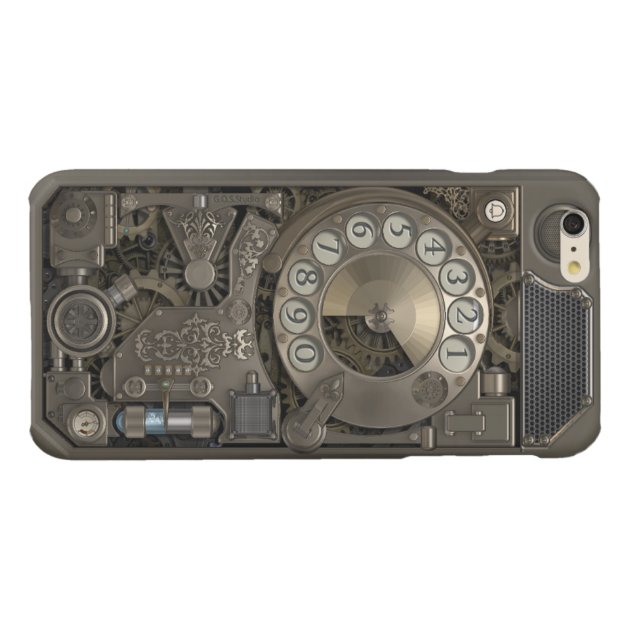 Steampunk Rotary Metal Dial Phone. Glossy iPhone 6 Plus Case-5