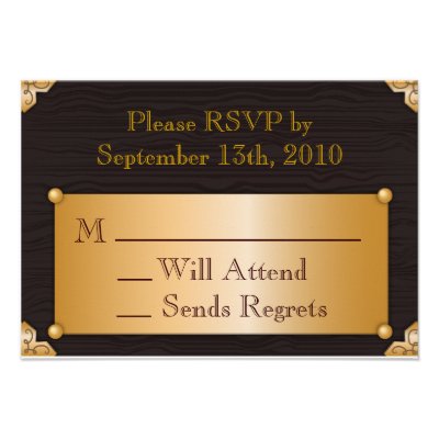 Steampunk RSVP Card Personalized Invite