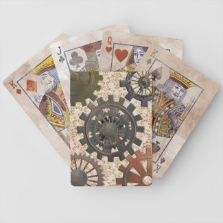 Steampunk Rusted Grunge Mechanical Cogs and Gears Deck Of Cards