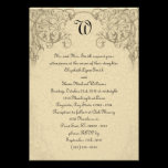 Steampunk Scroll Monogram Wedding Invitation invitations