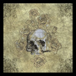 Steampunk Skull and Roses Goth Wedding invitations