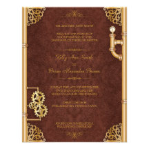 Steampunk Small Rectangular Invitation