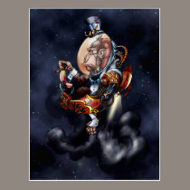 Steampunk Space Chimp postcards