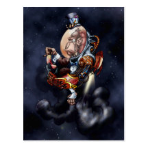 Steampunk Space Chimp Post Cards
