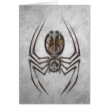 Steampunk Spider on Rough Steel Cards