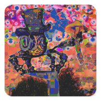 Steampunk Spider Square Stickers