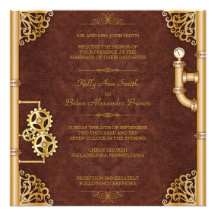 Steampunk Square Invitation