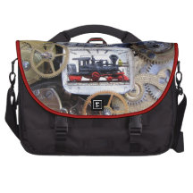 Steampunk Steam Train Pocket watch Laptop bag