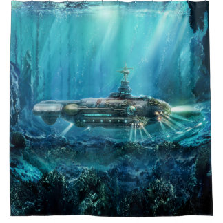 Steampunk Submarine Shower Curtain