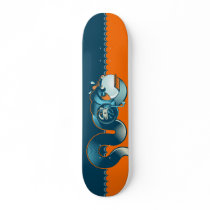 Steampunk tapeworm skateboard deck