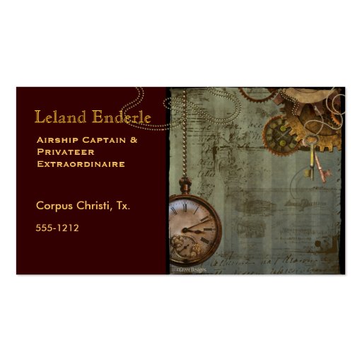 Steampunk Time Machine Business Profile Cards Business Card