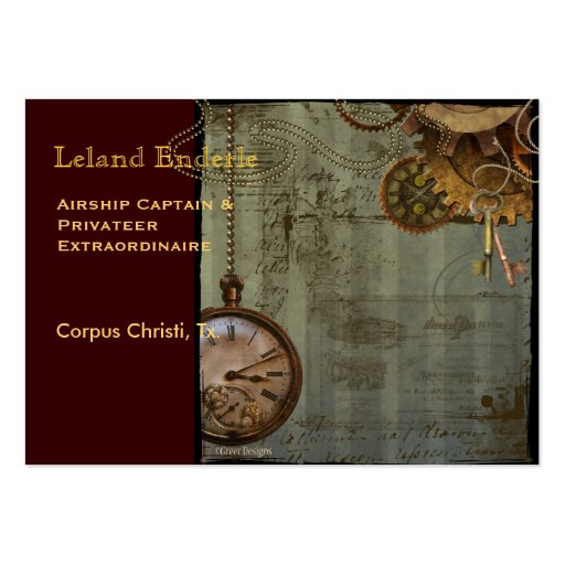 Steampunk Time Machine Business Profile Cards Business Card (front side)