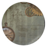 Steampunk Time Machine Dinner Plates
