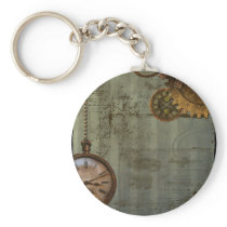 Steampunk Time Machine Key Chains
