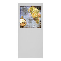 Steampunk Time Machine Yellow Roses Rack Card