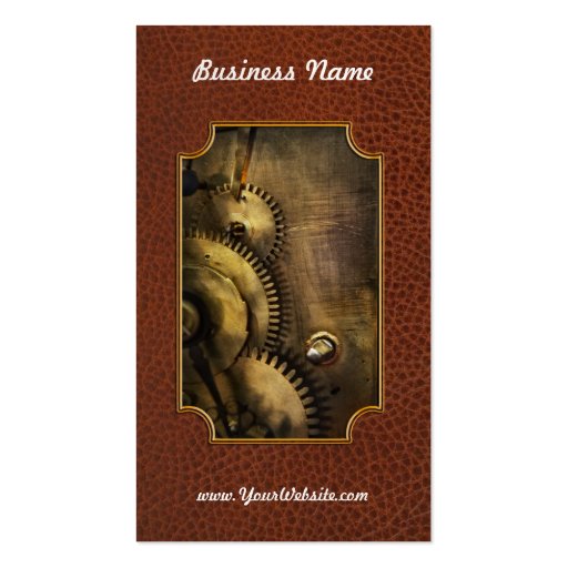 Steampunk - Toothy Business Card Template (front side)