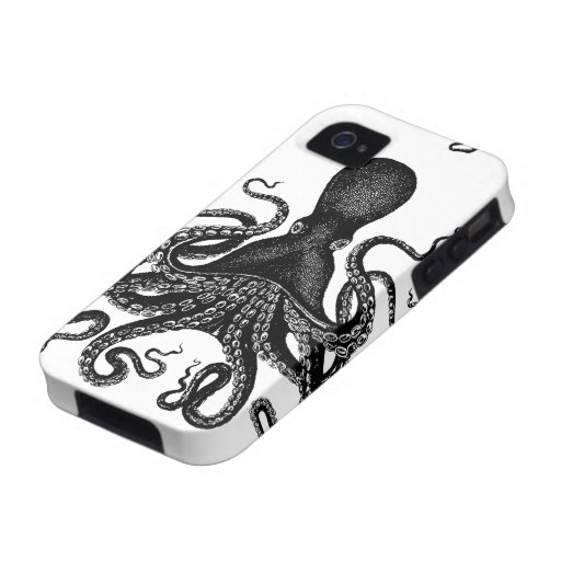 Steampunk Tough Kraken - Victorian Octopus Case-Mate iPhone 4 Cover