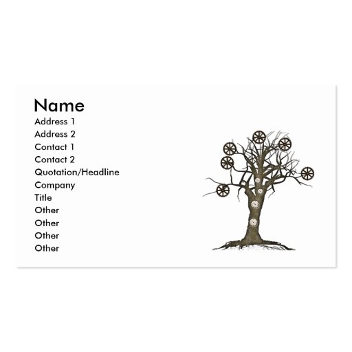 steampunk tree business card templates (front side)