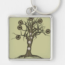 steampunk tree keychains