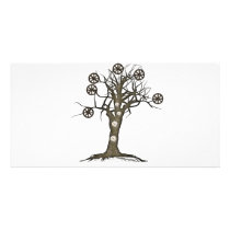 steampunk tree photo card template