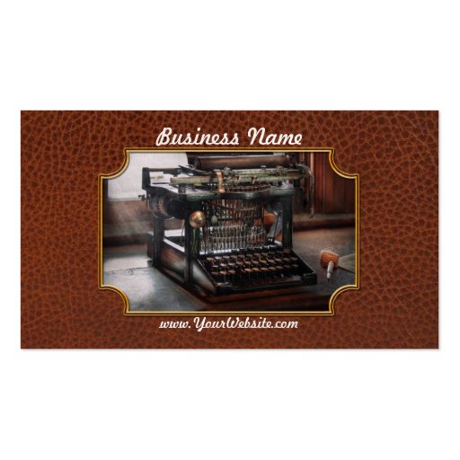 Steampunk - Typewriter - A really old typewriter Business Card (front side)