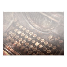 Steampunk - Typewriter - Too tuckered to type Custom Invite