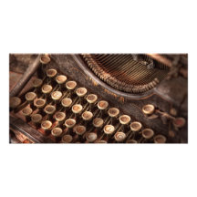 Steampunk - Typewriter - Too tuckered to type Photo Card