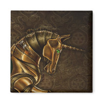 Steampunk Unicorn Damask Magnet magnets