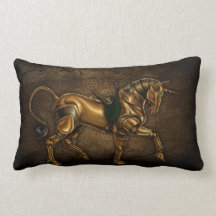 Steampunk Unicorn Damask Pillows