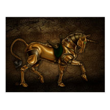 Steampunk Unicorn Post Card