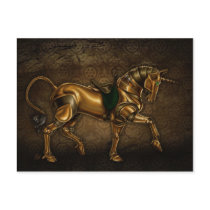 Steampunk Unicorn Post Card