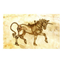 Steampunk Unicorn Sketch Poster posters