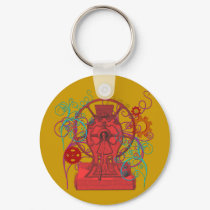 Steampunk Victorian Brass Machine Art keychains