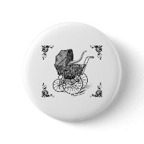 Steampunk Victorian Cthulhu baby Button