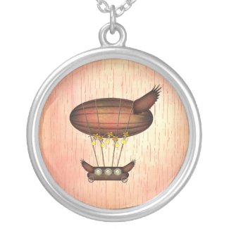 Steampunk Vintage Airship Pendant necklace