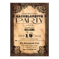 Steampunk Vintage Look Bachelorette Party Invitations