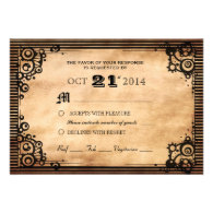 Steampunk Vintage Look Custom RSVP Custom Invite