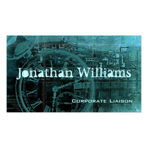 Steampunk Vintage Professional Business Cards (front side)
