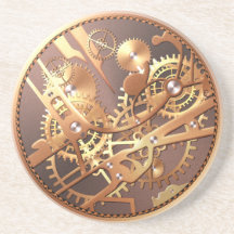 steampunk watch gears beverage coaster